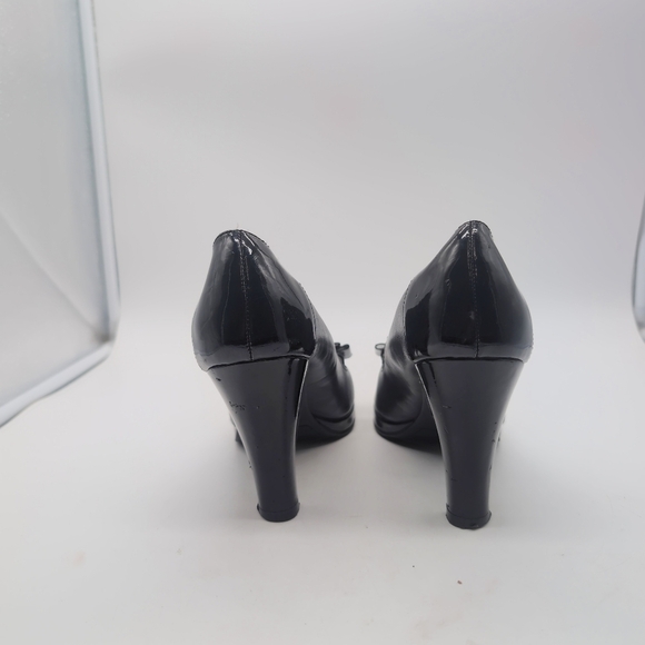 Naturalizer Mischief Sz 10 Bow Toe Black Women's Heels - Picture 6 of 9